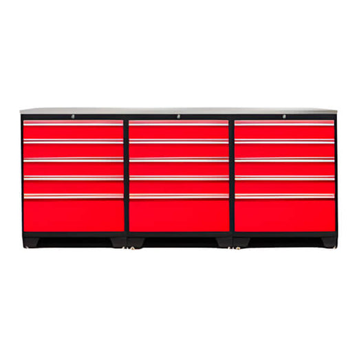 NewAge Garage Cabinets PRO Red 4-Piece Workbench Set with Stainless Steel Top-Garage Giant
