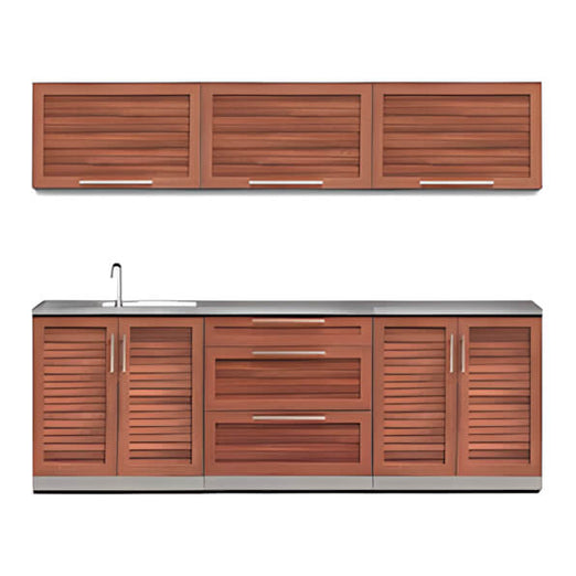 NewAge Outdoor Kitchens Grove 7-Piece Outdoor Kitchen Set with Countertops-66648-Garage Giant