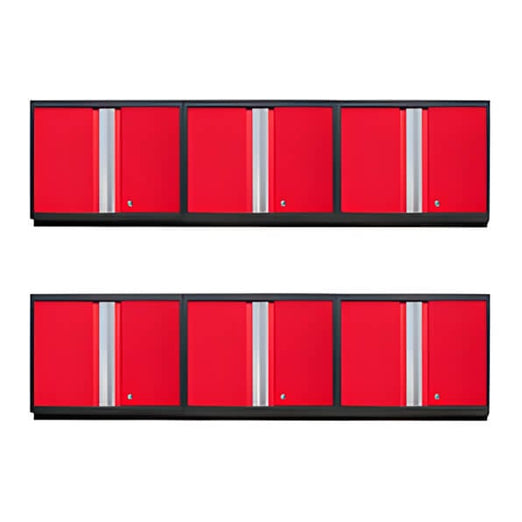 NewAge Garage Cabinets 6 x PRO Series Red Wall Cabinets-Garage Giant