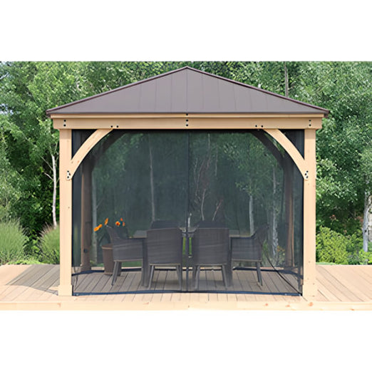 Yardistry 12 x 12 Meridian Gazebo Mesh Netting-YM11793-Garage Giant