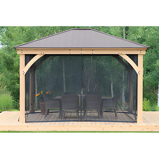 Yardistry 12 x 14 Meridian Gazebo Mesh Netting-YM11794-Garage Giant