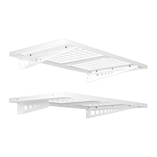 Fleximounts 2' x 4' White Wall Mounted Shelf (2-Pack)-FLX-BR24-WHT-Garage Giant