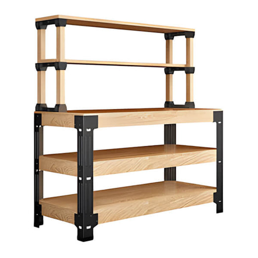 Fleximounts Customizable Work Bench and Shelving Frame (Lumber Not Included)-FLX-WB107B-BLK-Garage Giant