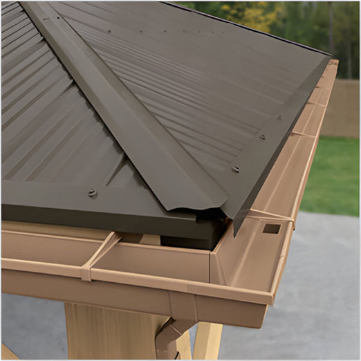 Yardistry Rain Gutter Kit for 12 x 12 Meridian Gazebo-YM12845-Garage Giant
