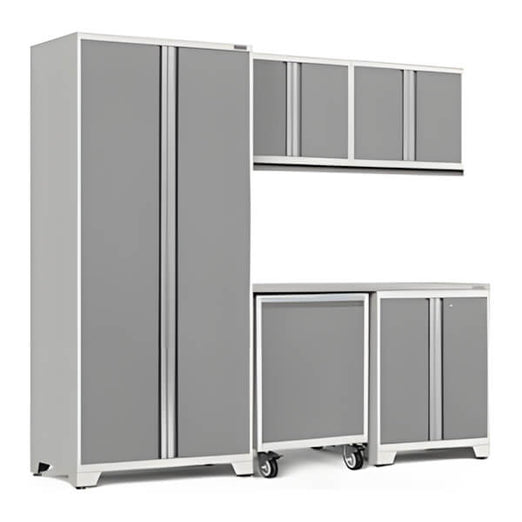 NewAge Garage Cabinets PRO Series Platinum 6-Piece Set with Stainless Steel Top-55986-Garage Giant