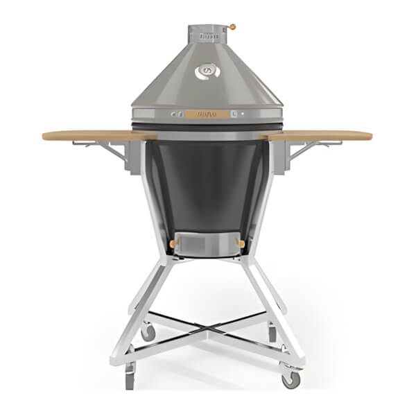 NewAge Outdoor Kitchens 22-Inch Kamado Charcoal Grill with Cart (Taupe and Iron Black)-67164-Garage Giant