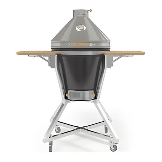 NewAge Outdoor Kitchens 22-Inch Kamado Charcoal Grill with Cart (Taupe and Iron Black)-Garage Giant