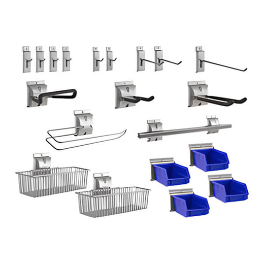 NewAge Garage Cabinets PVC Slatwall 20-Piece Accessory Kit-51766-Garage Giant