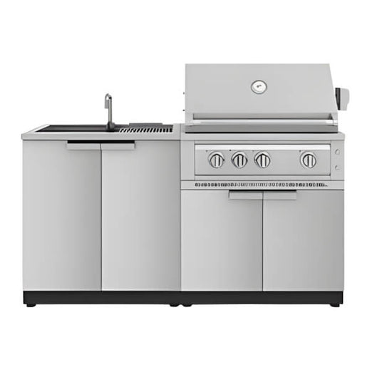 NewAge Garage Cabinets Stainless Steel 3-Piece Outdoor Kitchen Set with 33-Inch Natural Gas Platinum Grill