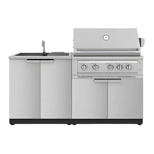 NewAge Garage Cabinets Stainless Steel 3-Piece Outdoor Kitchen Set with 36-Inch Natural Gas Platinum Grill