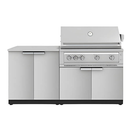 NewAge Garage Cabinets Stainless Steel 4-Piece Outdoor Kitchen Set with 40-Inch Liquid Propane Platinum Grill
