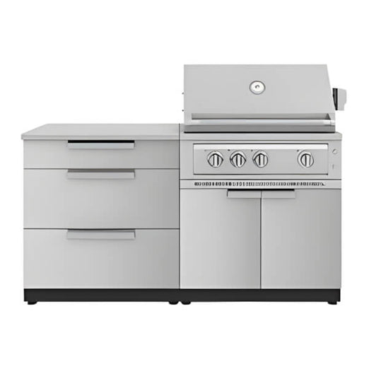 NewAge Garage Cabinets Stainless Steel 4-Piece Outdoor Kitchen Set with 33-Inch Natural Gas Platinum Grill