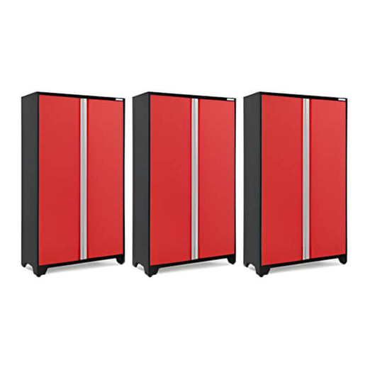 NewAge Garage Cabinets 3 x BOLD Series 48-Inch Red Locker-50221-3-Garage Giant