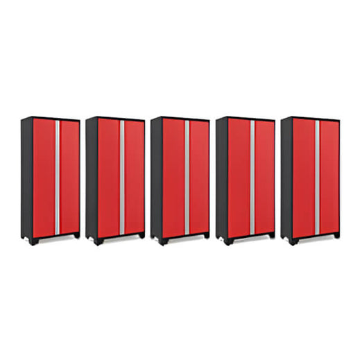 NewAge Garage Cabinets 5 x BOLD Series Red 36-Inch RTA Locker-49271-5-Garage Giant