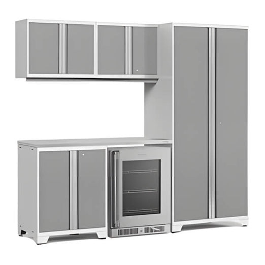 NewAge Garage Cabinets PRO Series Platinum 6-Piece Set with Stainless Steel Top-53044-Garage Giant