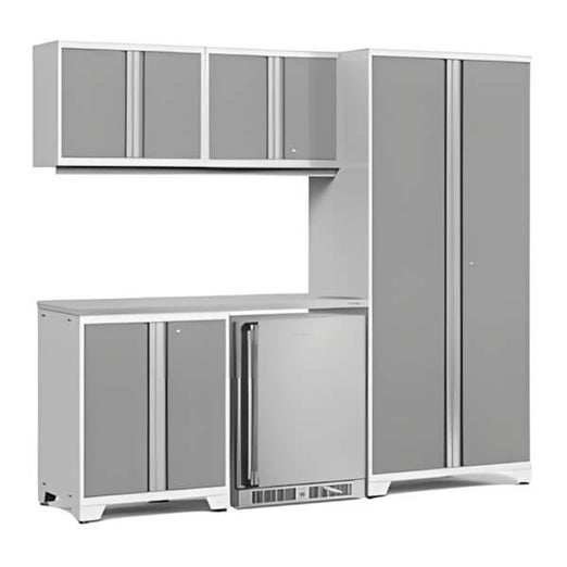 NewAge Garage Cabinets PRO Series Platinum 6-Piece Set with Stainless Steel Top-53036-Garage Giant