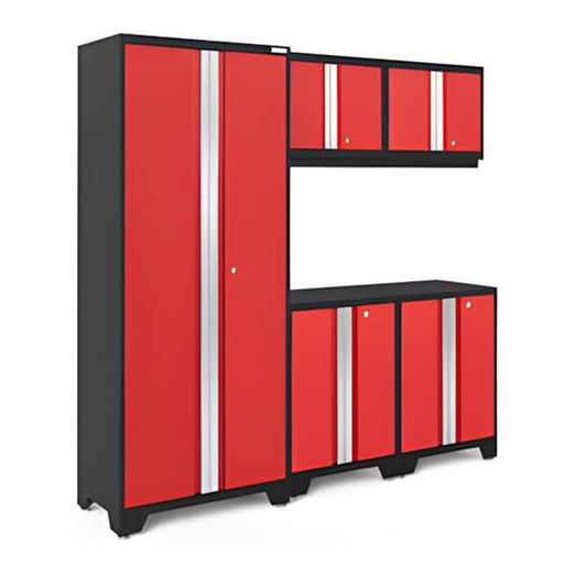 NewAge Garage Cabinets BOLD Series Red 5-Piece Set (No Countertop)-53220-Garage Giant