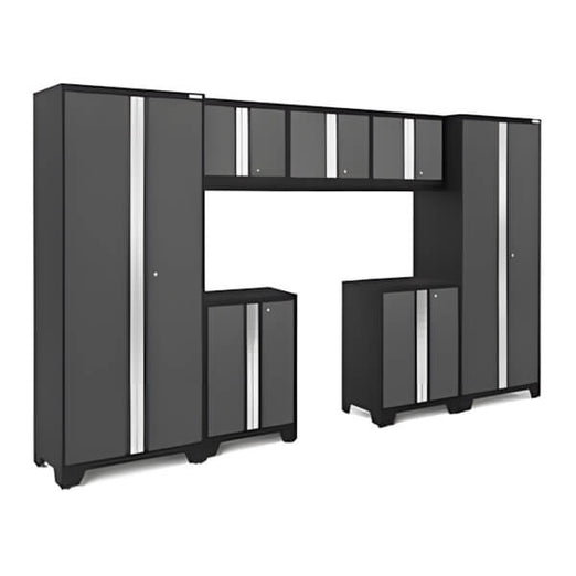 NewAge Garage Cabinets BOLD Series Grey 7-Piece Set (No Countertop)-53217-Garage Giant
