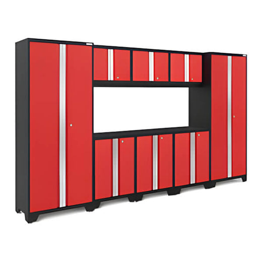 NewAge Garage Cabinets BOLD Series Red 8-Piece Set (No Countertop)-53223-Garage Giant