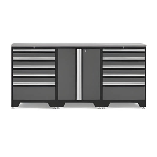 NewAge Garage Cabinets - PRO Grey 4-Piece Workbench System with Stainless Steel Top