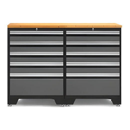 NewAge Garage Cabinets PRO Grey 3-Piece Garage Cabinet Set with Bamboo Top-52004 + 32257-Garage Giant