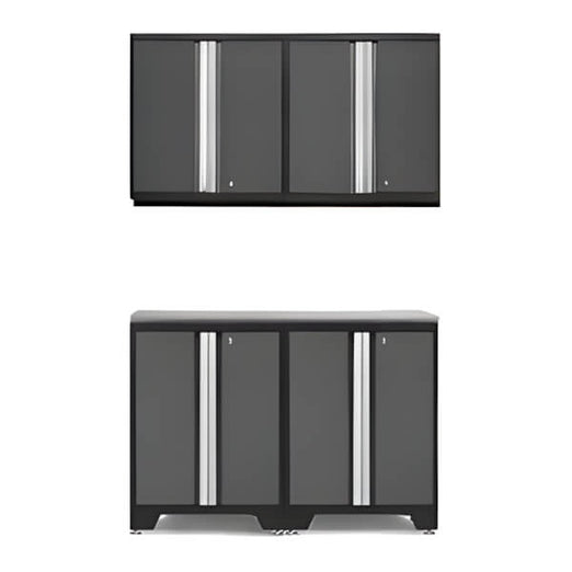 NewAge Garage Cabinets - PRO Grey 5-Piece Work Station with Stainless Steel Top