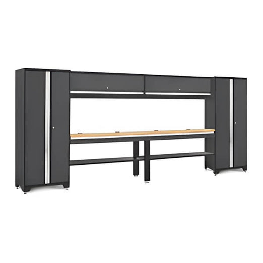 NewAge Garage Cabinets BOLD Series Grey All In One 8-Piece Set with Bamboo Top-74501-Garage Giant