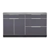 NewAge Outdoor Kitchens Aluminum Slate Grey 3-Piece Outdoor Kitchen Set with Countertops-70203 + 70204 + 65802-Garage Giant