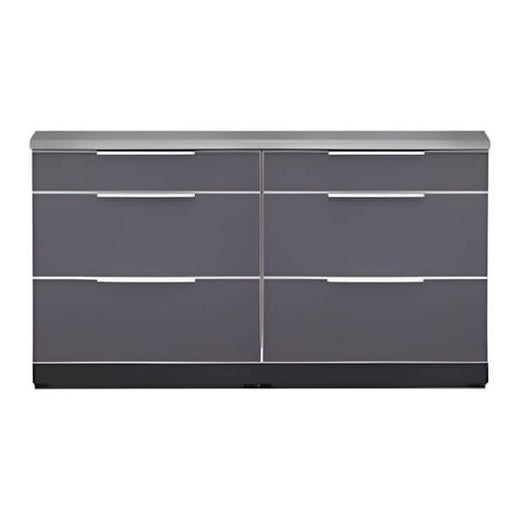 NewAge Garage Cabinets Aluminum Slate 3-Piece Outdoor Kitchen Set with Countertops and Covers