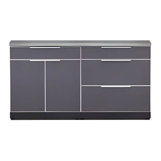 NewAge Garage Cabinets Aluminum Slate 3-Piece Outdoor Kitchen Set with Countertops and Covers