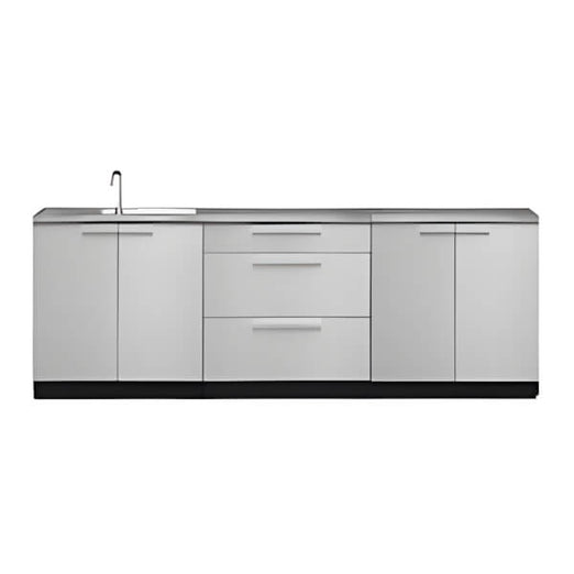 NewAge Garage Cabinets Stainless Steel 4-Piece Outdoor Kitchen Set with Countertops and Covers