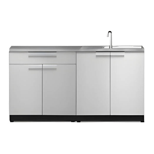 NewAge Garage Cabinets Stainless Steel 3-Piece Outdoor Kitchen Set with Countertops and Covers