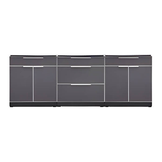 NewAge Outdoor Kitchens Aluminum Slate Grey 3-Piece Outdoor Kitchen Set (No Countertop)-70204-2 + 70203-Garage Giant