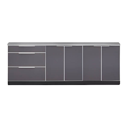NewAge Garage Cabinets Aluminum Slate 4-Piece Outdoor Kitchen Set with Countertops