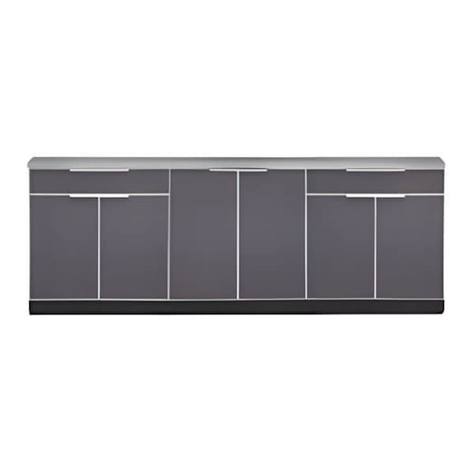 NewAge Outdoor Kitchens Aluminum Slate Grey 4-Piece Outdoor Kitchen Set with Countertops-70204-2 + 70201 + 65804-Garage Giant
