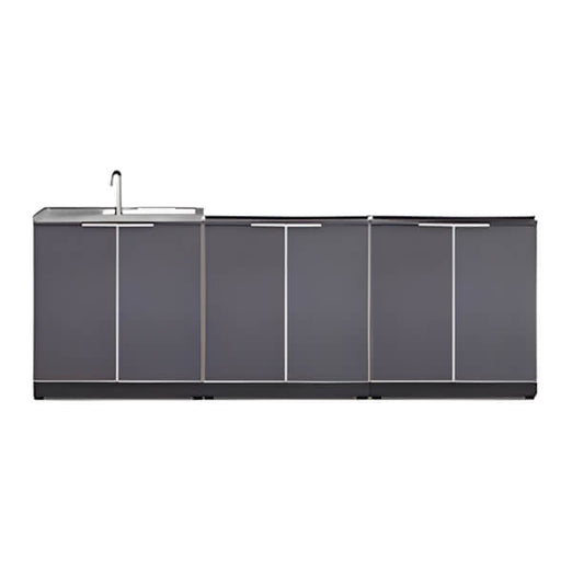 NewAge Outdoor Kitchens Aluminum Slate Grey 3-Piece Outdoor Kitchen Set (No Countertop)-70202 + 70201-2-Garage Giant