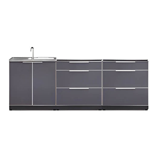 NewAge Outdoor Kitchens Aluminum Slate Grey 3-Piece Outdoor Kitchen Set (No Countertop)-70202 + 70203-2-Garage Giant