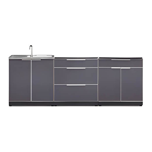 NewAge Outdoor Kitchens Aluminum Slate Grey 3-Piece Outdoor Kitchen Set (No Countertop)-70202 + 70203 + 70204-Garage Giant