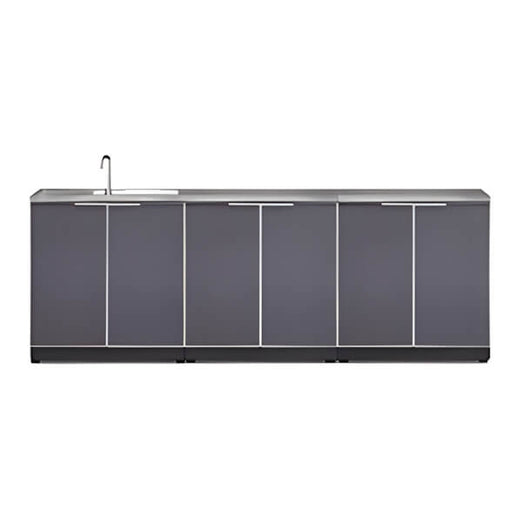 NewAge Outdoor Kitchens Aluminum Slate Grey 4-Piece Outdoor Kitchen Set with Countertops-70202 + 70201-2 + 65802-Garage Giant