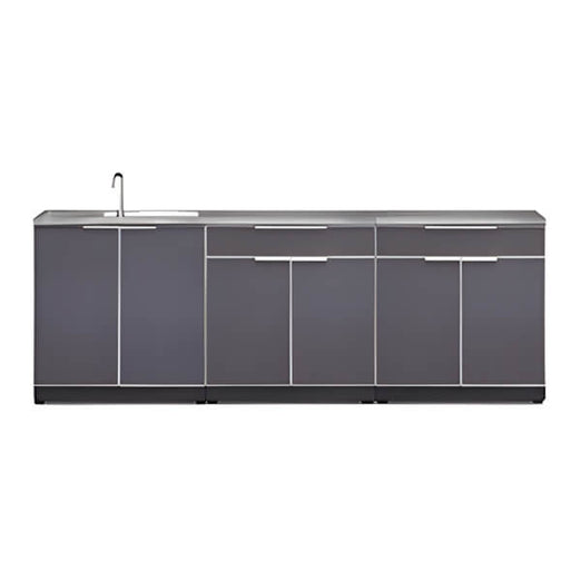 NewAge Outdoor Kitchens Aluminum Slate Grey 4-Piece Outdoor Kitchen Set with Countertops and Covers-70202 + 70204-2 + 65802 + 65874 + 65881-Garage Giant
