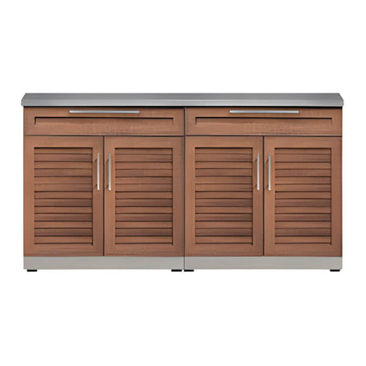 NewAge Outdoor Kitchens Grove 3-Piece Outdoor Kitchen Set with Countertops and Covers-70104-2 + 65802 + 65872 + 65881-Garage Giant