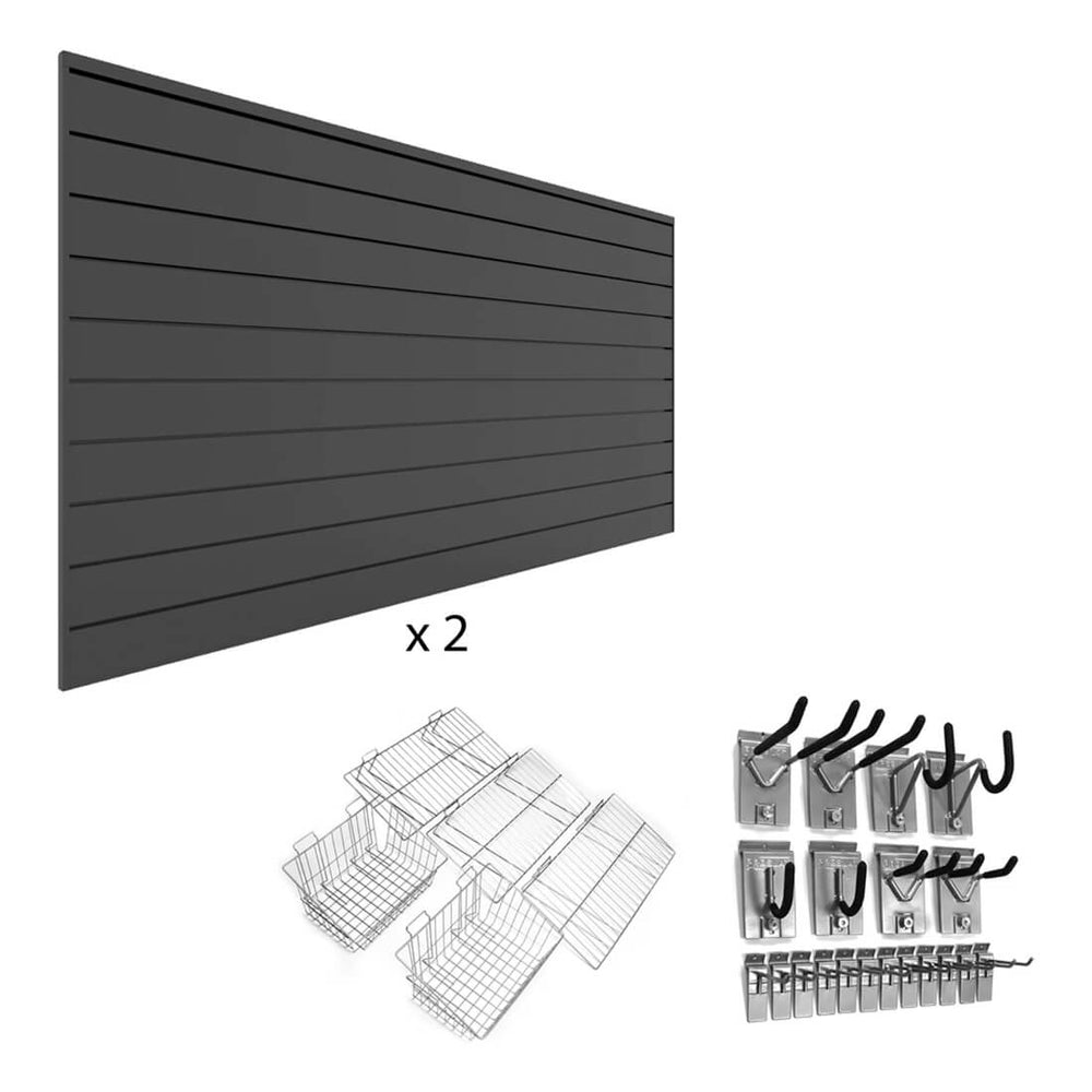 Proslat Ultimate Slatwall Wall Storage Bundle (Charcoal)-33509K-Garage Giant