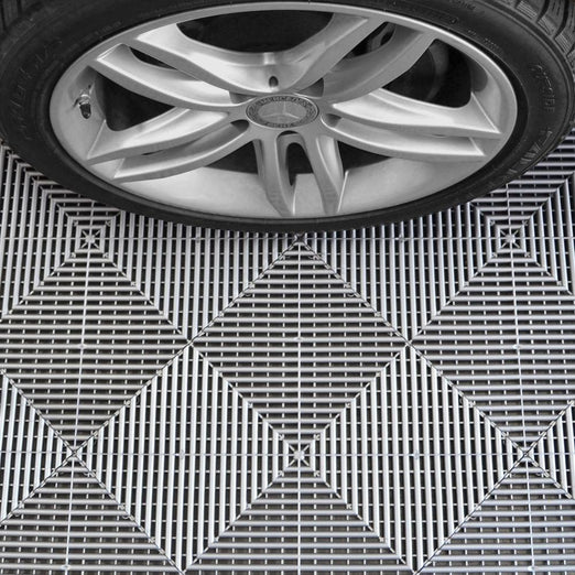 Swisstrax Ribtrax Pro Pearl Silver Garage Floor Tile (24-Pack) - 504.000.204C-24PK