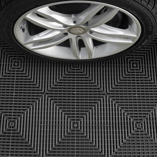 Swisstrax Ribtrax Pro Jet Black Garage Floor Tile (24-Pack) - 504.000.400C-24PK
