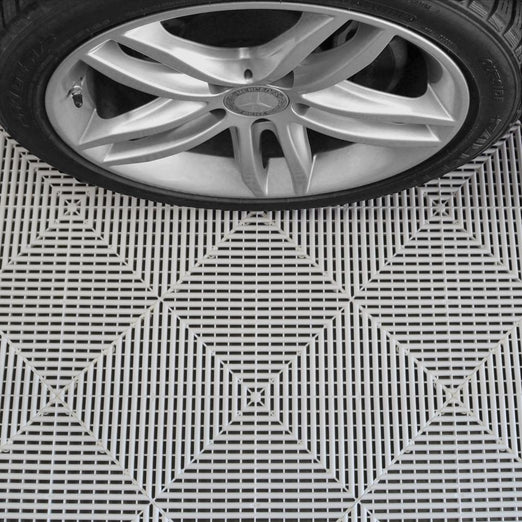 Swisstrax Ribtrax Pro Arctic White Garage Floor Tile (24-Pack) - 504.000.600C-24PK