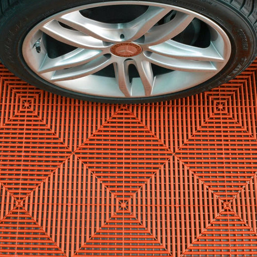 Swisstrax Tropical Orange Ribtrax Pro Garage Floor Tile (24-Pack)-504.000.801C-24PK-Garage Giant