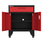 Armadillo Tough Red Multifunction Base Cabinet with Rubber Work Mat-AR1DR28BR-Garage Giant