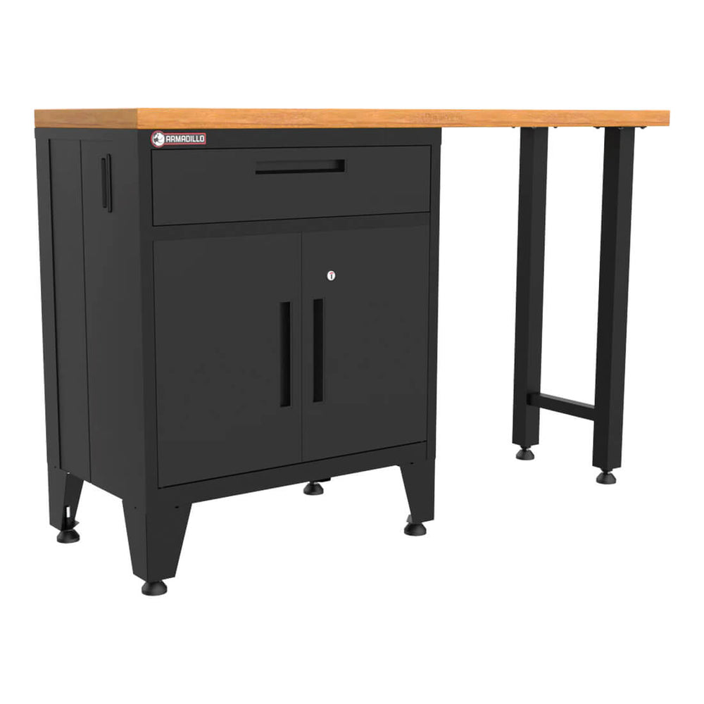 Armadillo Tough Black 2-Piece Garage Cabinet Set with Levelers-AR2PC1B-Garage Giant