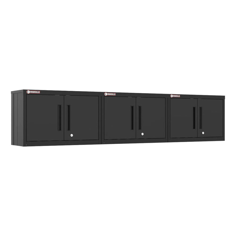 Armadillo Tough Black Wall Cabinet (3-Pack)-AR3PC61B-Garage Giant