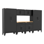Armadillo Tough Black 7-Piece Garage Cabinet Storage System with Levelers-AR7PC104B-Garage Giant